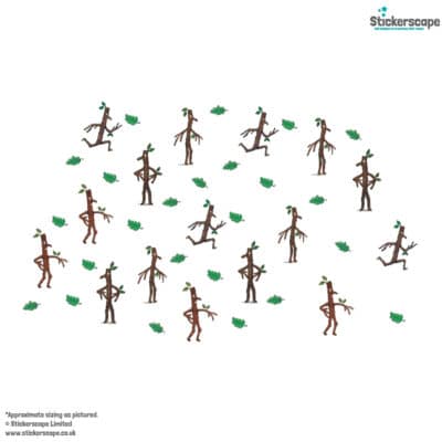 Stickman Stickaround wall stickers on a white background