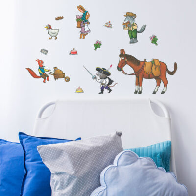 Highway Rat stickaround wall stickers above a child's bed on a wall