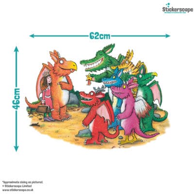 Zog Award wall sticker with size dimensions