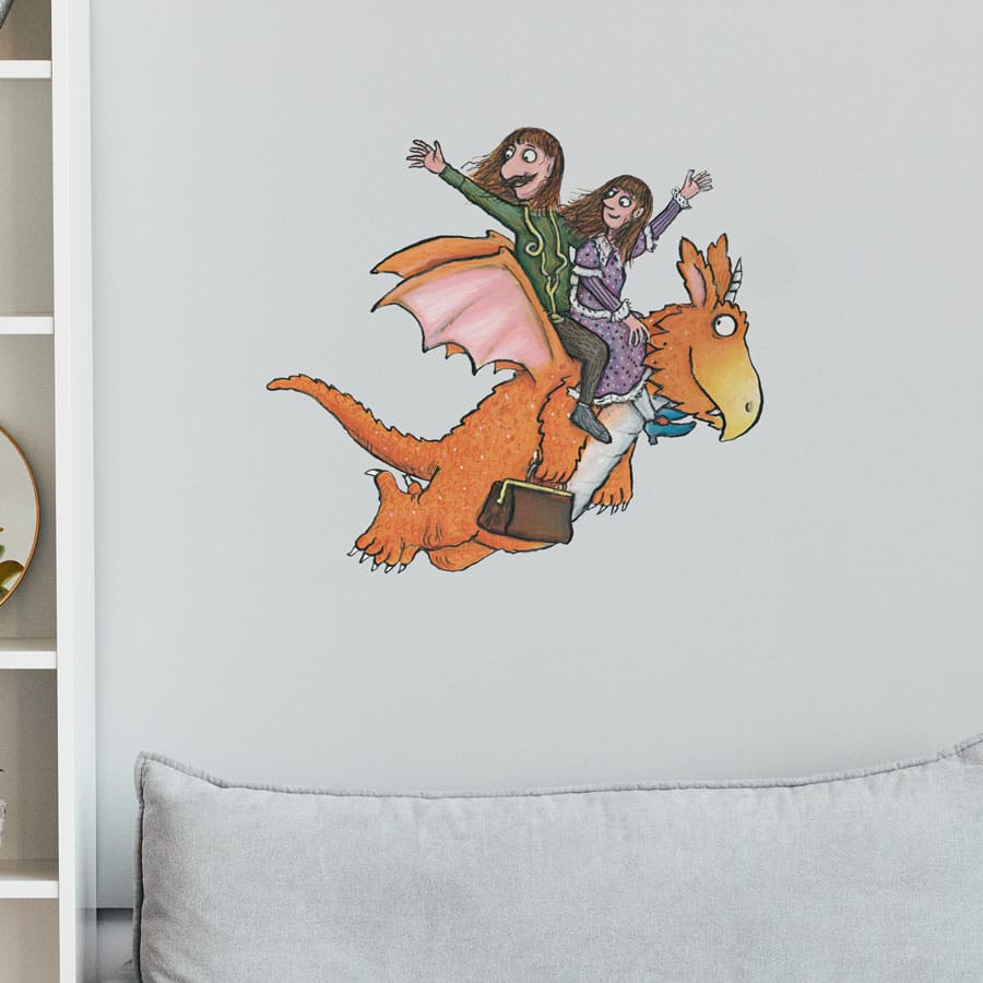 Zog with Gadabout & Pearl wall sticker (Regular size) on a plain wall