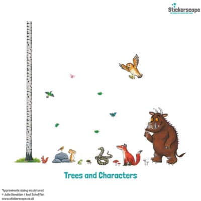 Gruffalo Room Makeover wall sticker pack (Trees and characters) on a white background