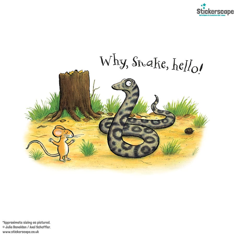 Why hello! Gruffalo Scene wall sticker (Snake) on a white background