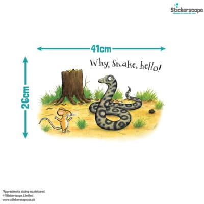 Why hello! Gruffalo Scene wall sticker (Snake) with size dimensions