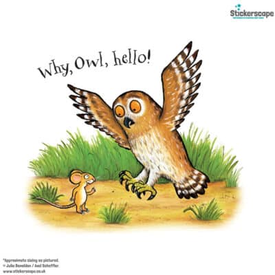 Why hello! Gruffalo Scene wall sticker (Owl) on a white background
