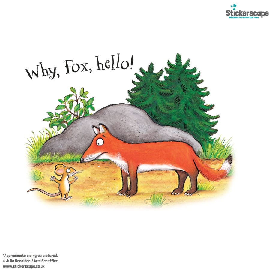 Why hello! Gruffalo Scene wall sticker (Fox) on a white background