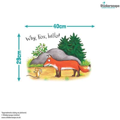 Why hello! Gruffalo Scene wall sticker (Fox) with size dimensions