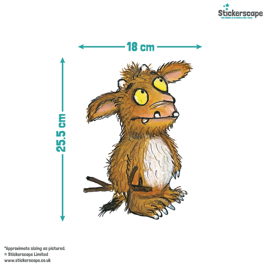 The Gruffalo's Child Wall Sticker pack size guide showing size of the gruffalo's child