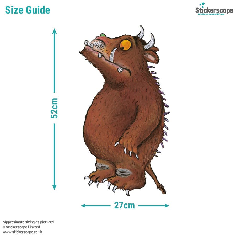 The Gruffalo's Child Wall Sticker pack size guide showing size of the gruffalo