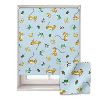 The Gruffalo Mouse roller blind on a window