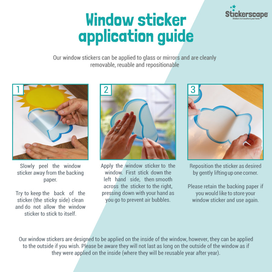 Window sticker application guide