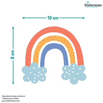 Bright Rainbows Wall Stickers size guide