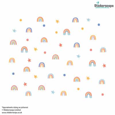 Bright Rainbows Wall Stickers on white background