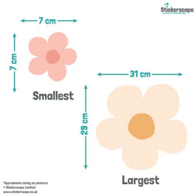 Large Flower Wall Stickers size guide