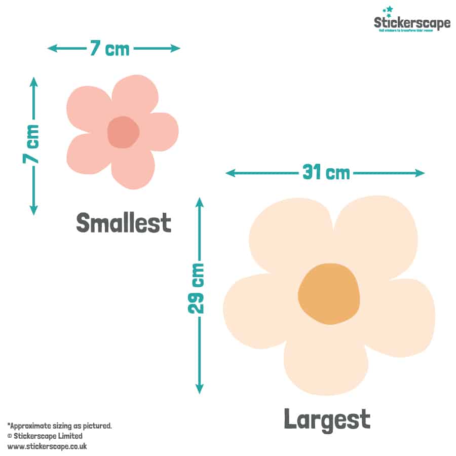 Large Flower Wall Stickers size guide
