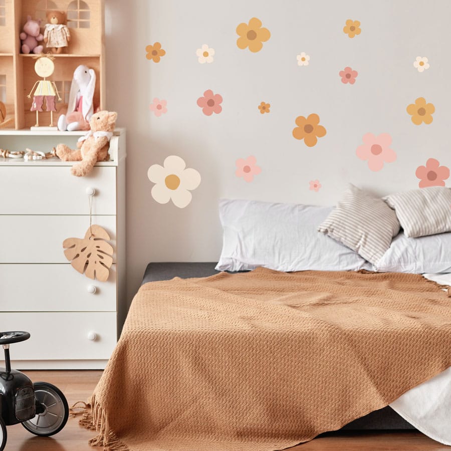 Large Flower Wall Stickers | on white wall