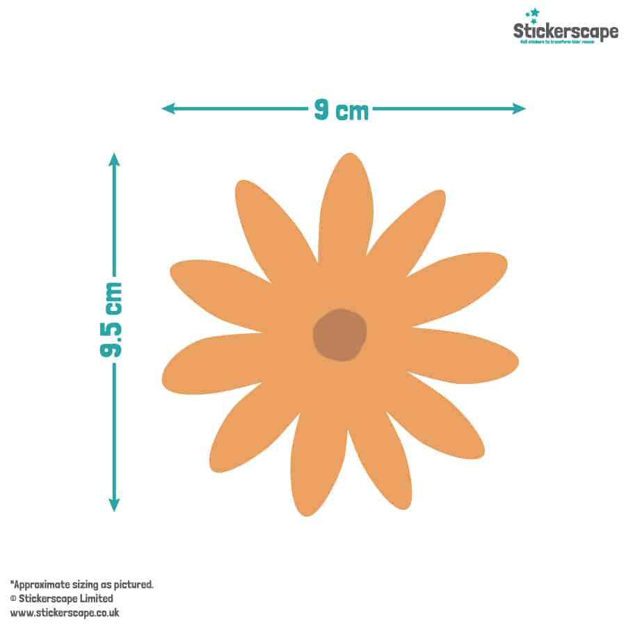 Small Flower Wall Stickers size guide