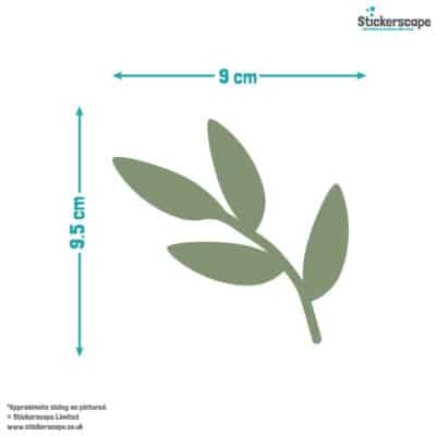 Leaf Wall Stickers size guide