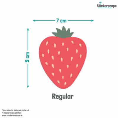 Strawberry Wall Stickers regular size guide