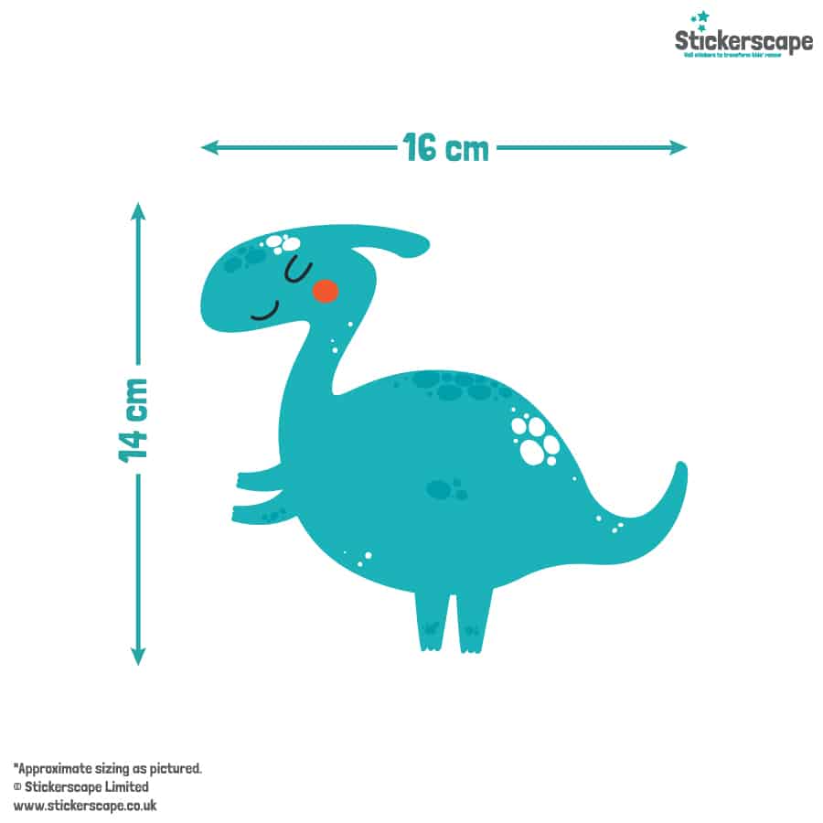 Bright Dinosaur Wall Sticker pack size guide