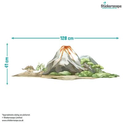 Dinosaur Scene Wall Stickers size guide