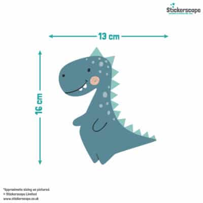 Pastel Dinosaur Wall Sticker size guide