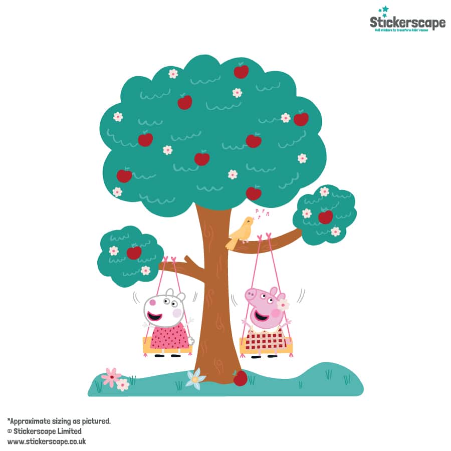 Peppa & Suzy Apple Tree Wall Sticker on white background