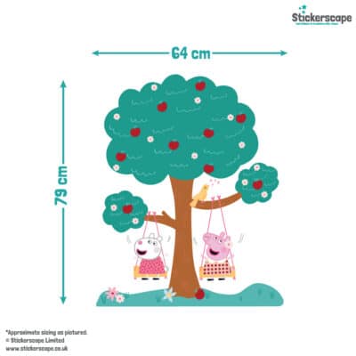 Peppa & Suzy Apple Tree Wall Sticker size guide