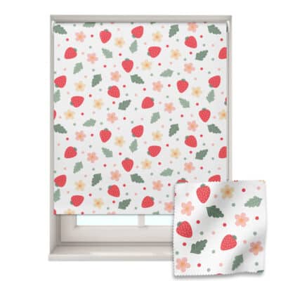 Strawberries and Flowers Roller Blind
