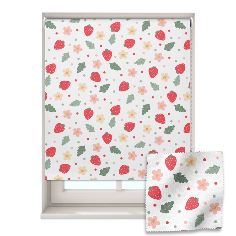 Strawberries and Flowers Roller Blind