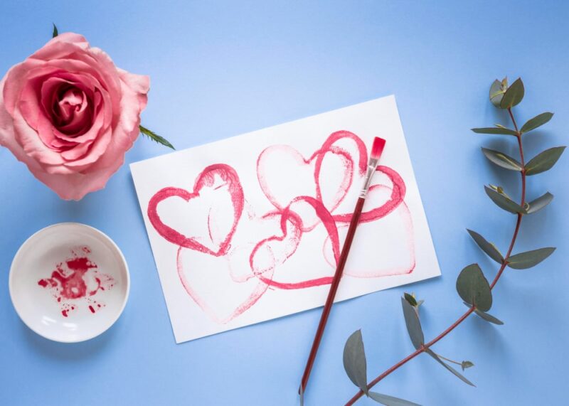 happy valentines card using stampes