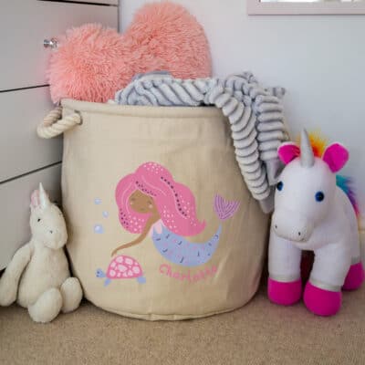 Pink Mermaid Storage Trug medium size