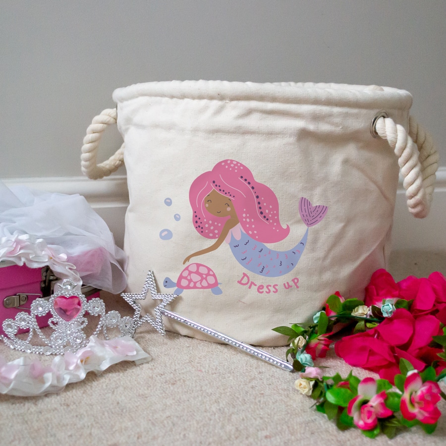 Pink Mermaid Storage Trug small size