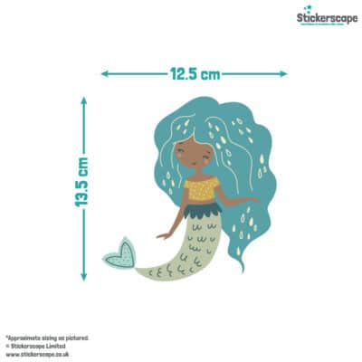 Mermaid and Sea Creatures Wall Stickers size guide