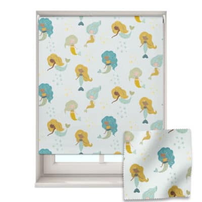 Mermaids and Bubbles Roller Blind on a white background