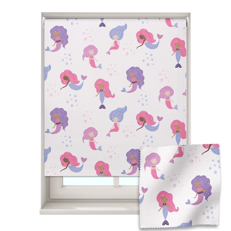 Mermaids and Bubbles Roller Blind on a white background