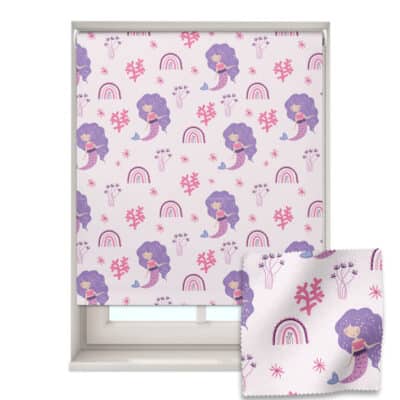 Mermaids and Rainbows Roller Blind on a white background