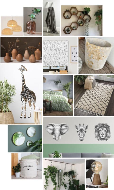 Contemporary Jungle Room Inspiration Moodboard