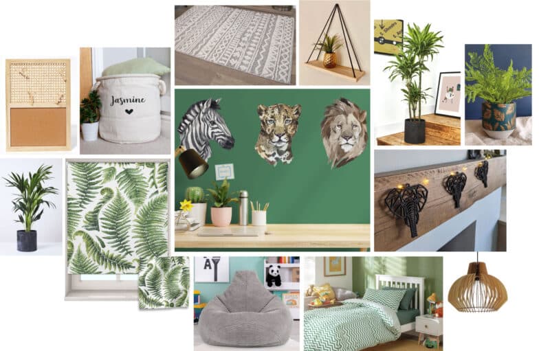 Jungle Themed Children's Bedroom Ideas | Mood board