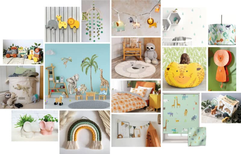 Nursery Jungle Room Ideas | mood board
