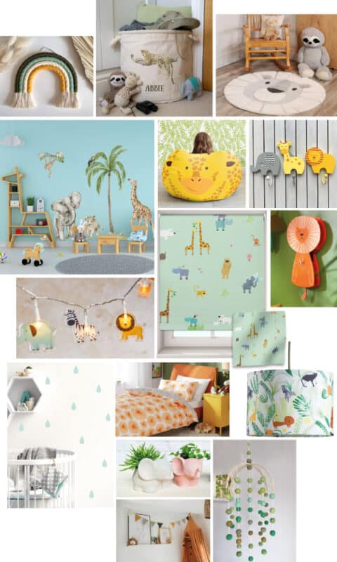 Nursery Jungle Room Ideas | mood board
