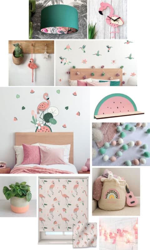 Tropical Jungle Room Inspiration Mood board