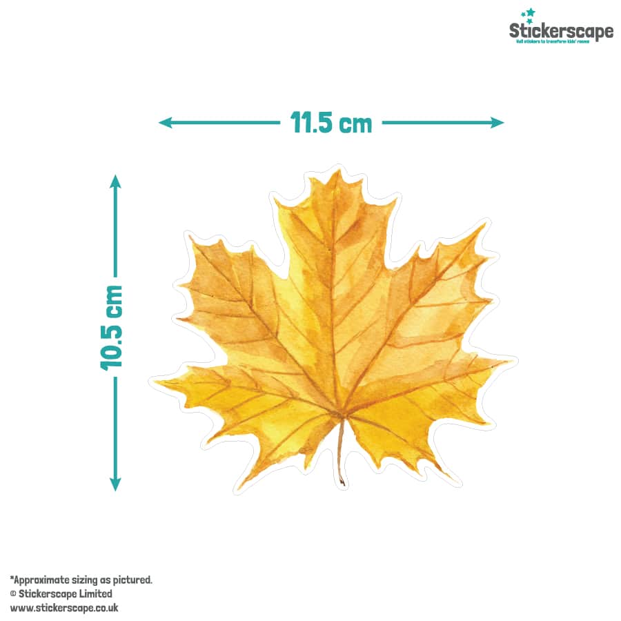 Autumn Leaves and Mushrooms Window Stickers size guide