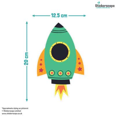 Colourful Space Window Stickers size guide