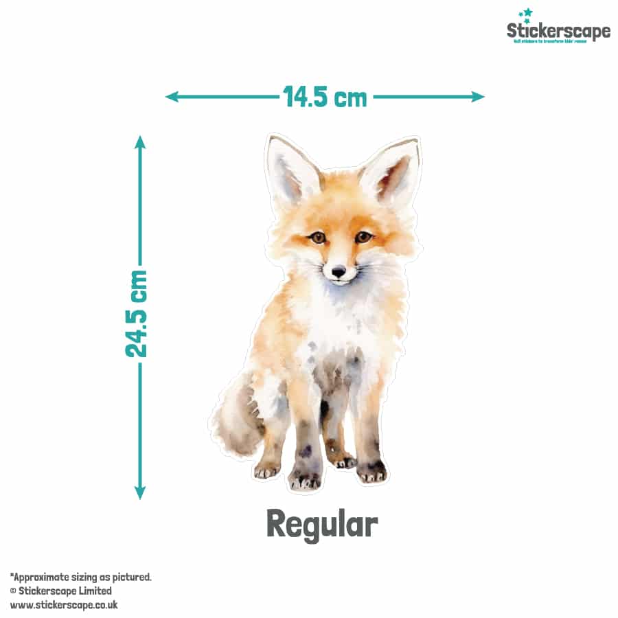 Woodland Animals Window Stickers regular size guide