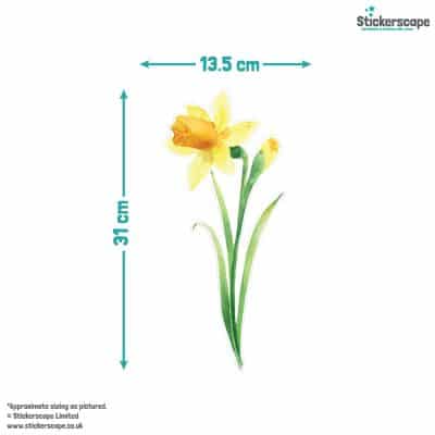 Daffodils and Duck Window Stickers close-up showing stickers showing size example of the daffodil