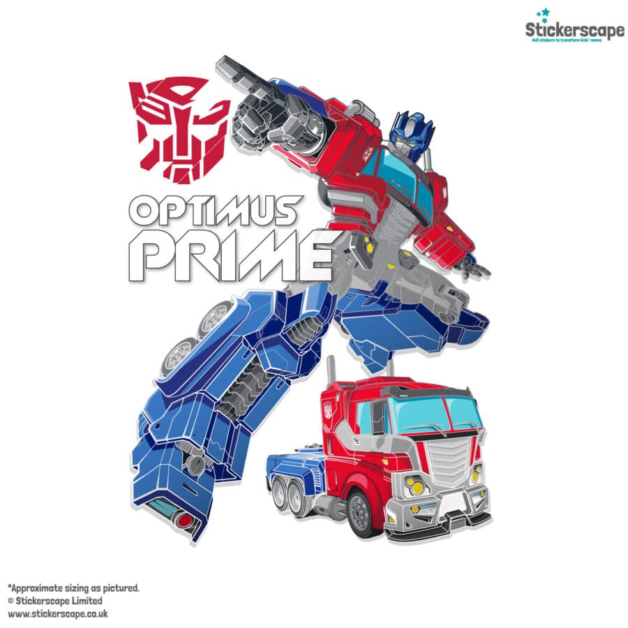 Optimus Prime wall sticker on a white background