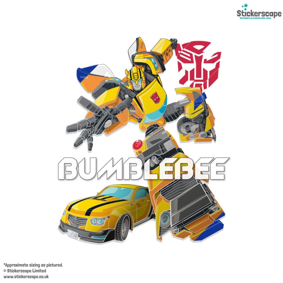 Bumblebee wall sticker on a white background