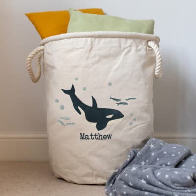 Ocean Friends Whale Storage Trug with cushions and pillows