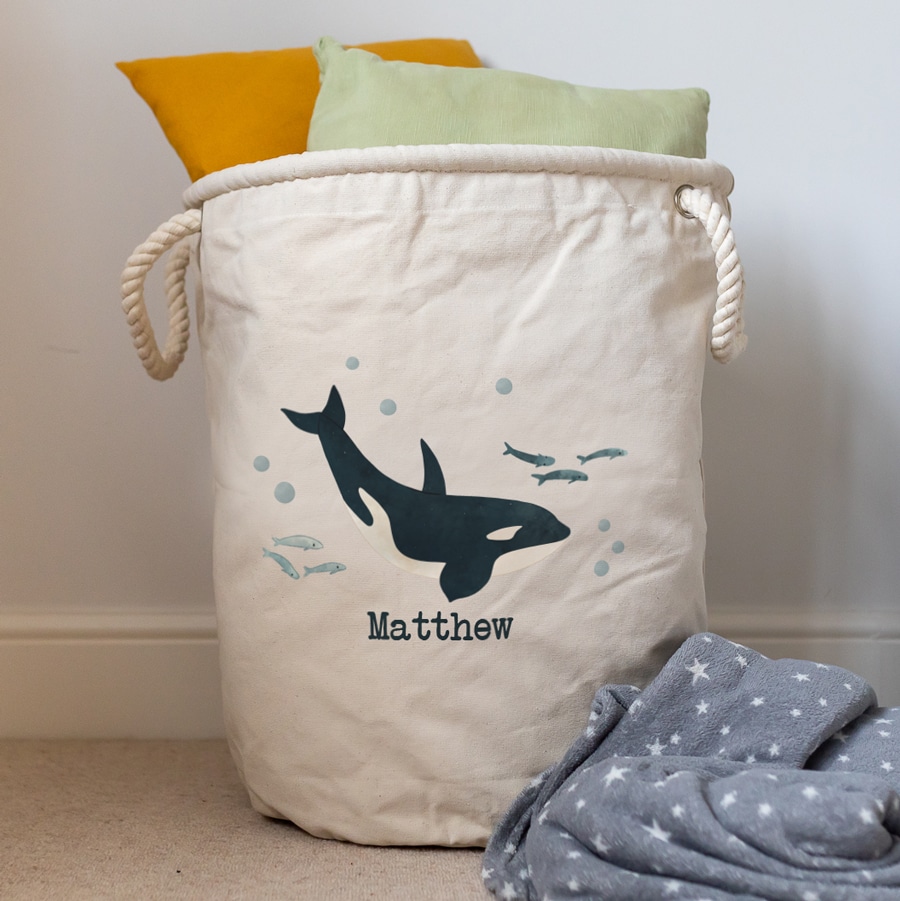 Ocean Friends Whale Storage Trug with cushions and pillows