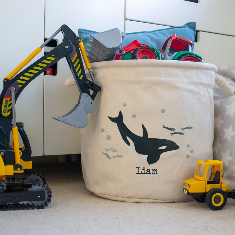 Ocean Friends Whale Storage Trug in a child's bedroom
